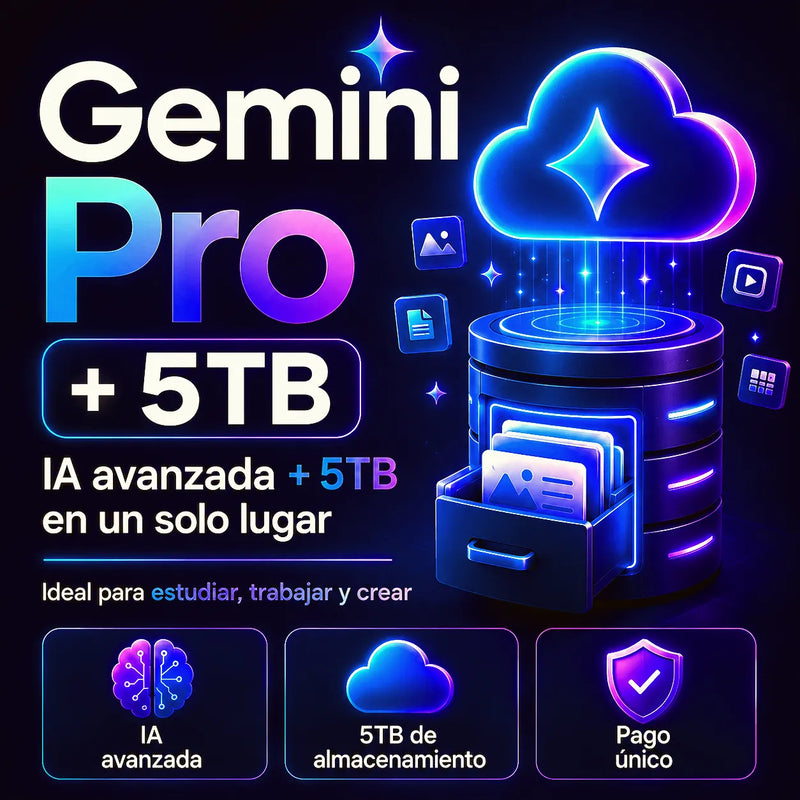 Licencia de Gemini Pro con 5TB de almacenamiento